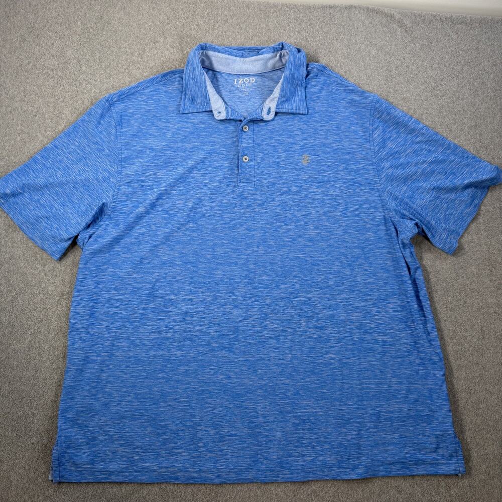 IZOD Golf Men's 2XLT Tall Blue Performance Stretch Polo Shirt Short Sleeve